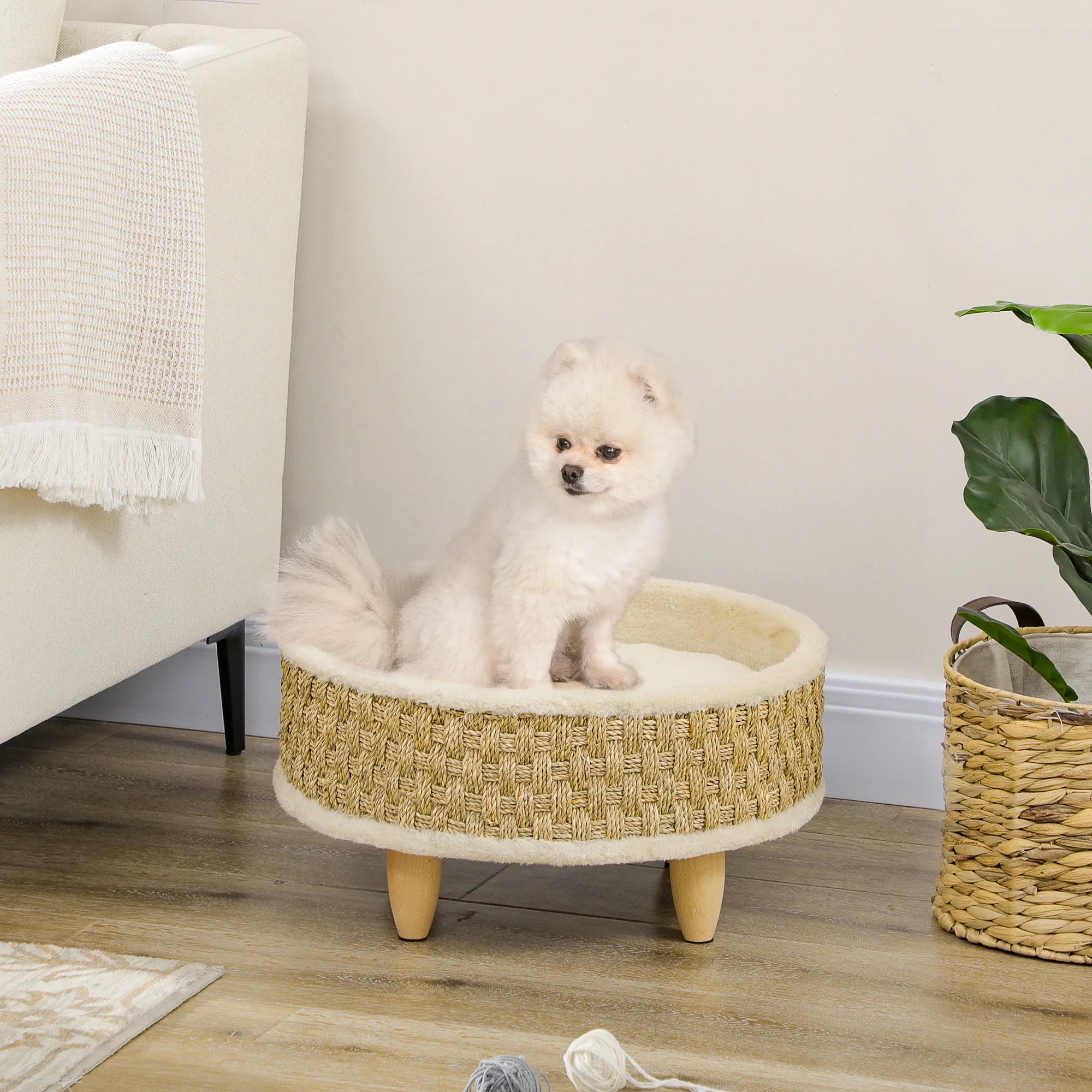 Panier rond sur pieds - chien ou chat