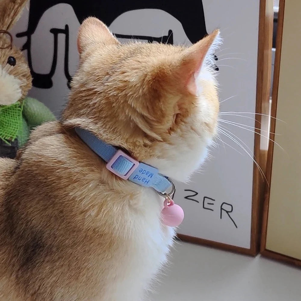 Collier élastique pour chat et petit chien avec cloche amovible