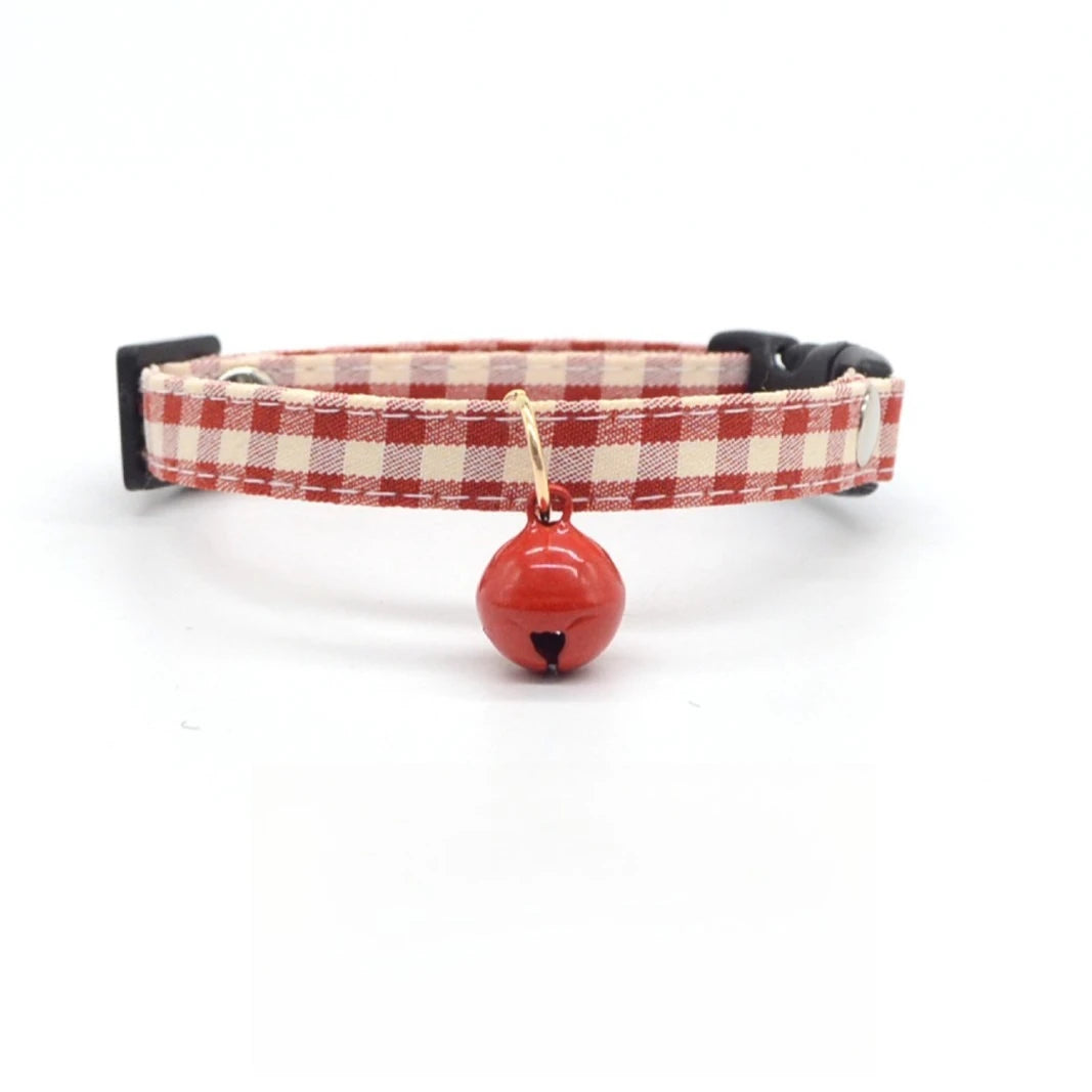 Collier rouge avec clochette - chaton et chat