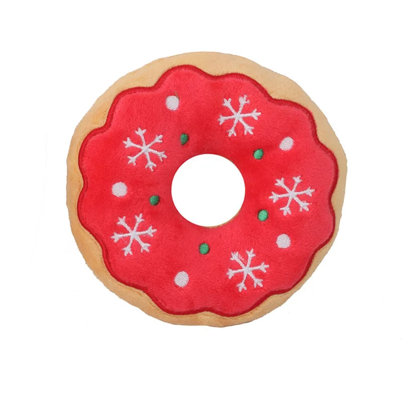 Jouet de Noël (donuts & biscuits festifs) en peluche pour chien