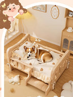 Lit en bois massif toutes saisons - chien et chat