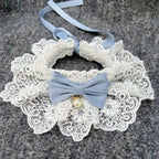 Collier dentelle nœud - chat ou petit chien