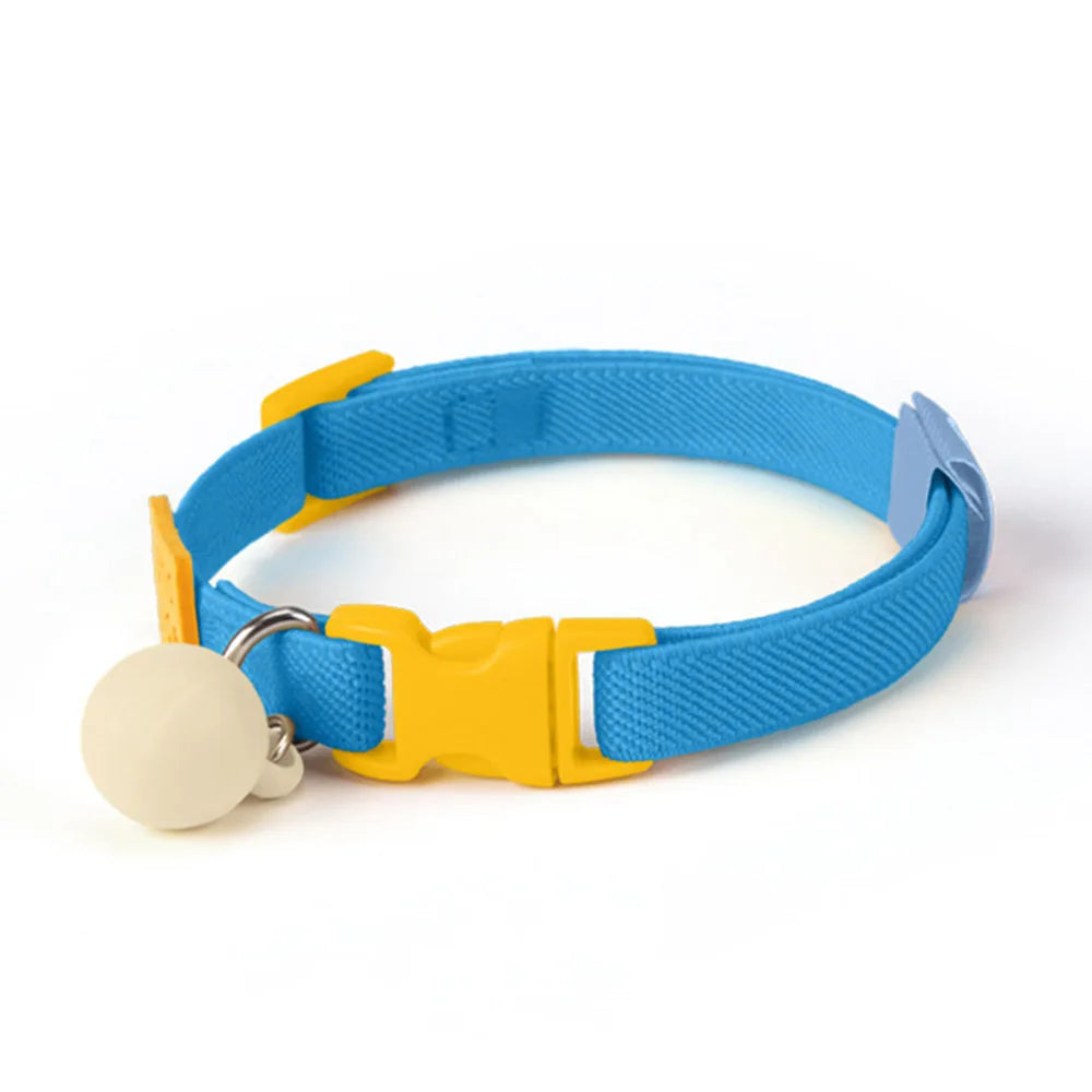 Collier élastique pour chat et petit chien avec cloche amovible