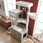 Arbre à chat multifonction avec meuble litière