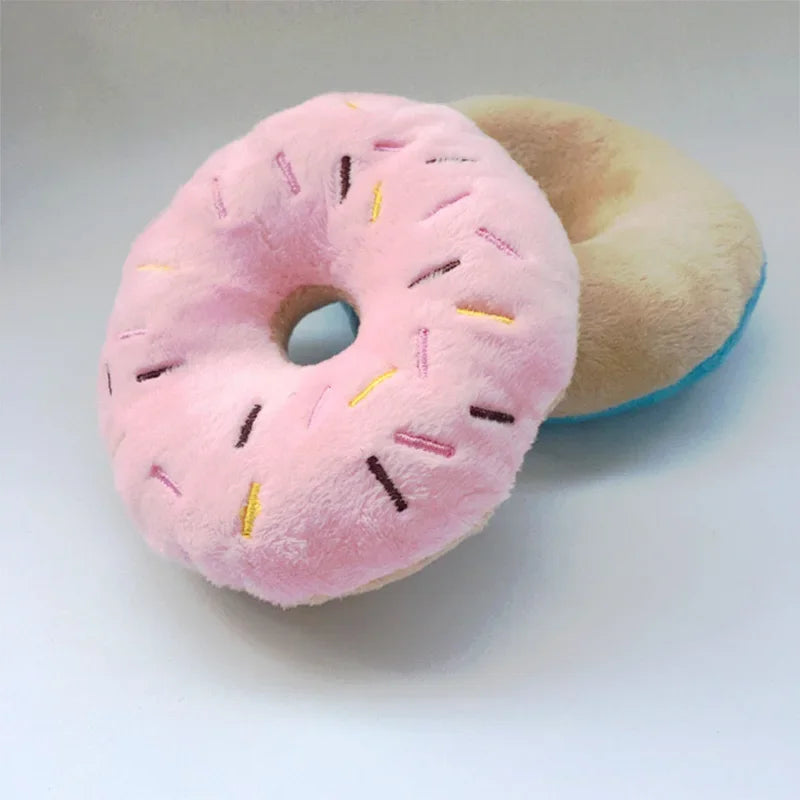 Jouet donut en peluche pour chien