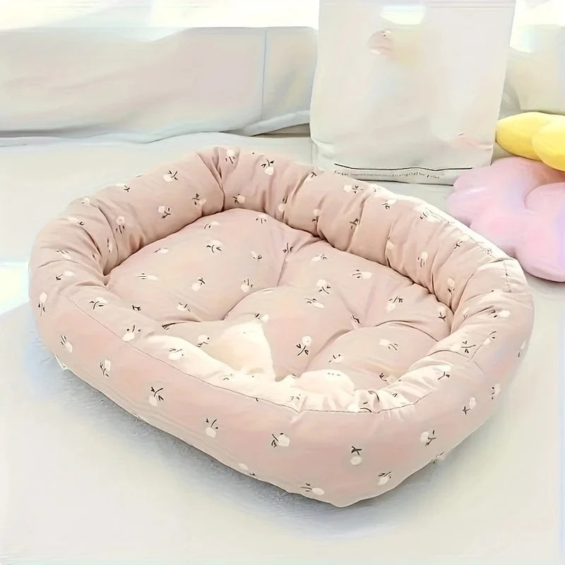 Canapé-lit floral confortable pour chien et chat