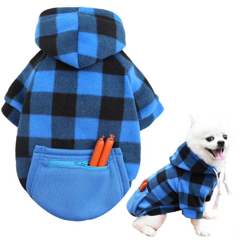 Sweat-shirt à capuche à carreaux - chien ou chat