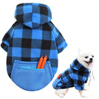Sweat-shirt à capuche à carreaux - chien ou chat