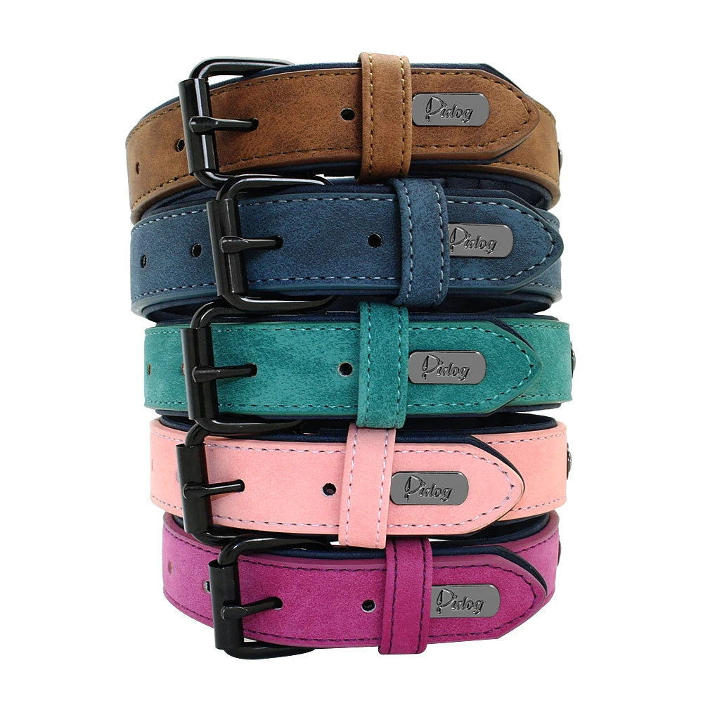 Collier en cuir rembourré – chien