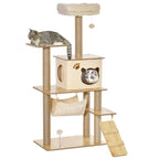Arbre à chat en bois avec hamac et niche - chat