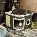 Maison pliable multi-niveaux pour chat et petit chien