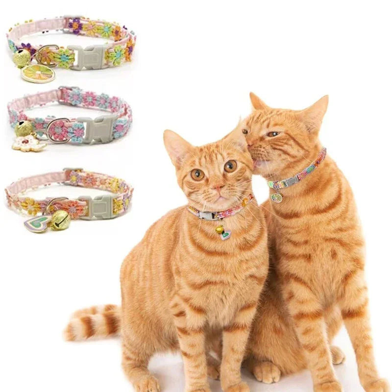 Collier pour chat avec pendentif fleur
