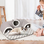 Tunnel-lit tête ours pour chat d’intérieur