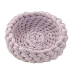 Panier rond tressé ultra doux pour chat