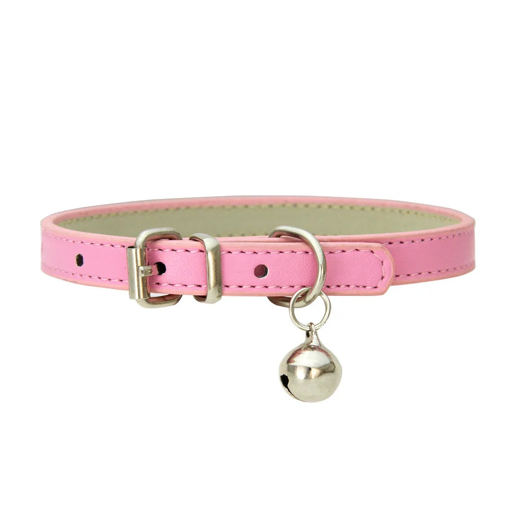 Collier en cuir pour chat et petit chien