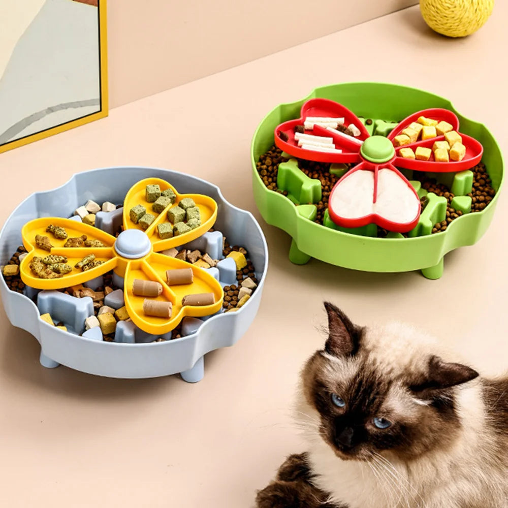 Gamelle puzzle anti-glouton antidérapante - chien et chat