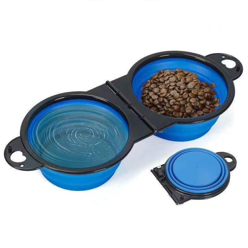 Bol Double Pliable 2 en 1 en Silicone pour chien et chat