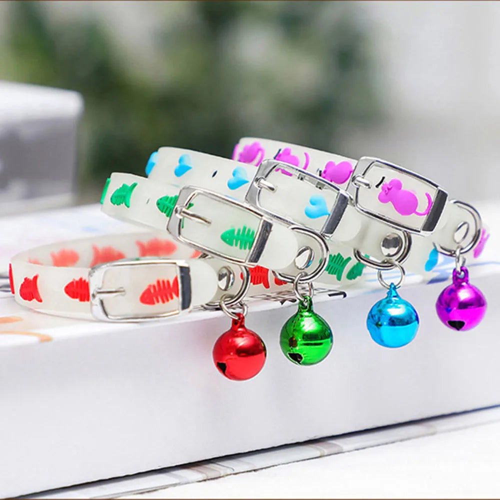 Collier lumineux en silicone pour chat