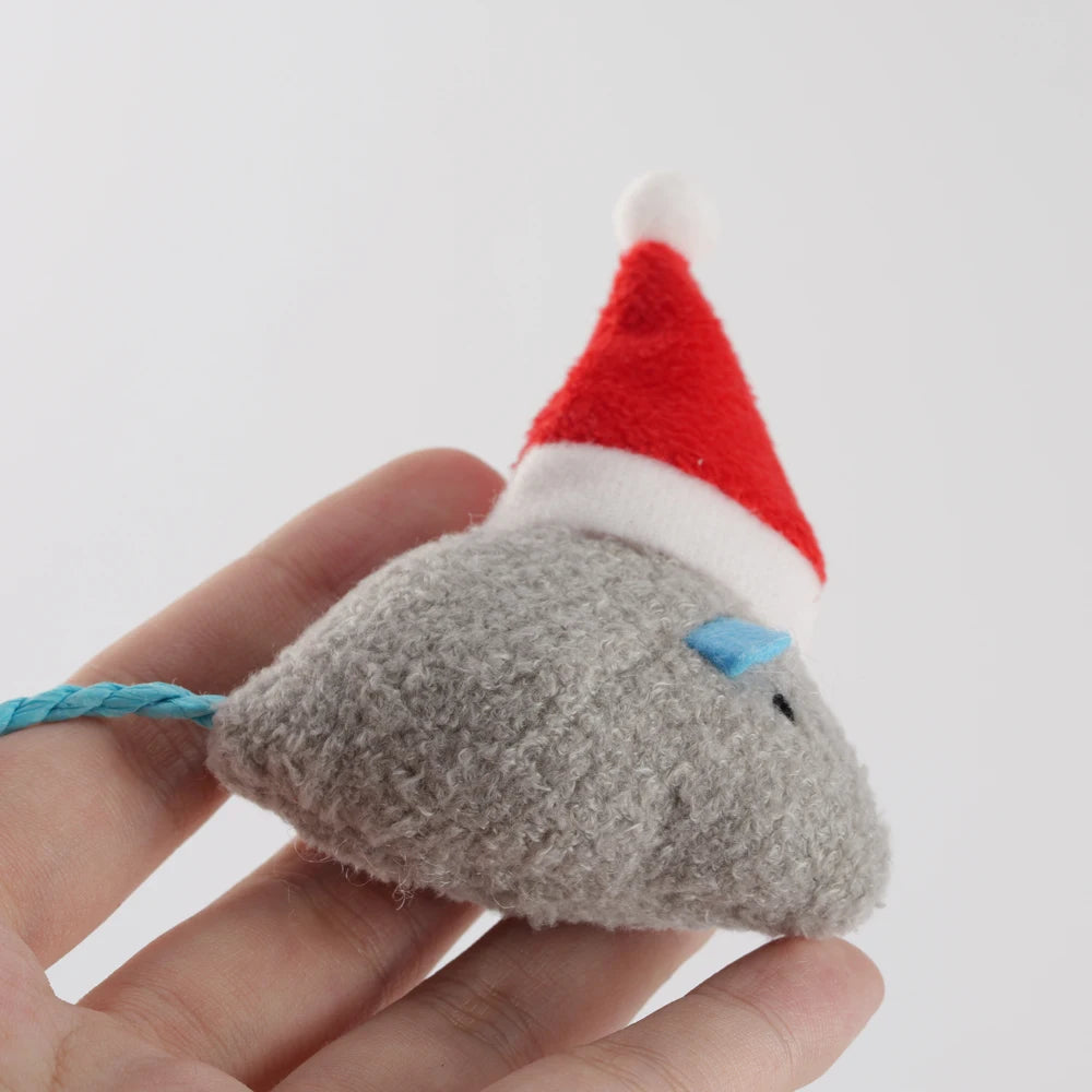 Jouet Souris Chapeau de Noël pour Chat