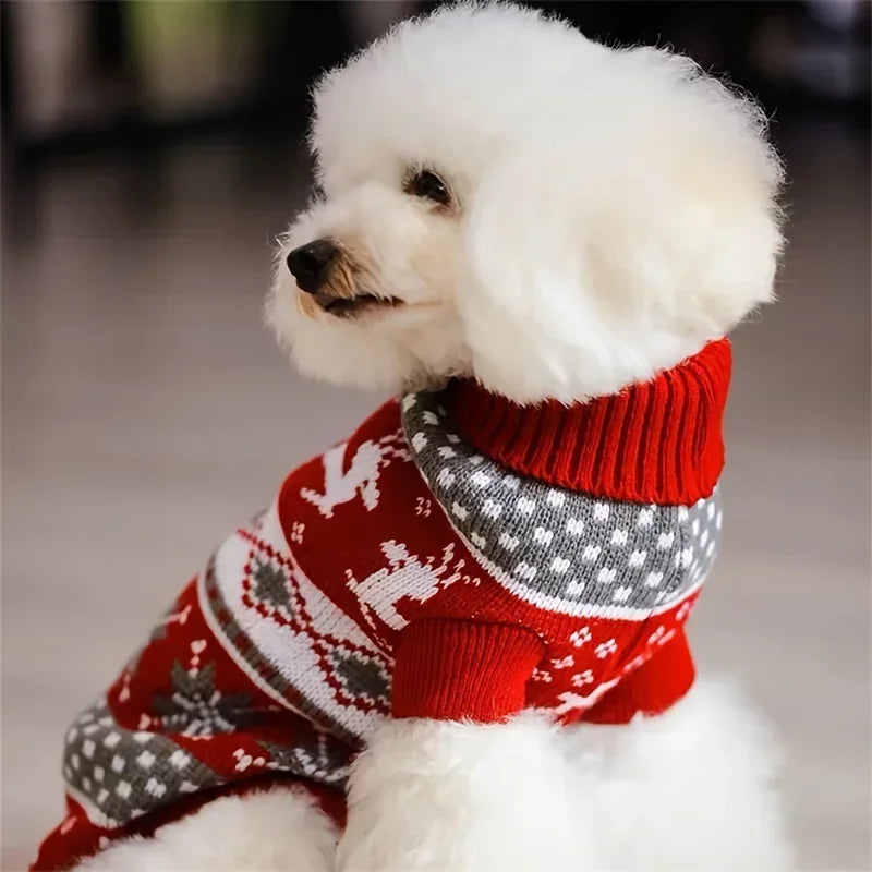 Pull de Noël col roulé pour chien & chat