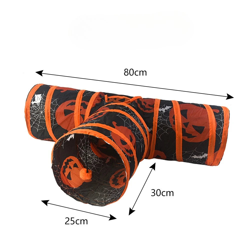 Tunnel Halloween pliable - chat