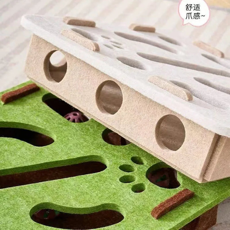 Puzzle interactif en feutre pour chat