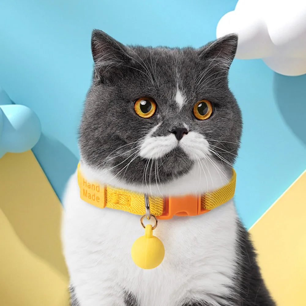 Collier élastique pour chat et petit chien avec cloche amovible