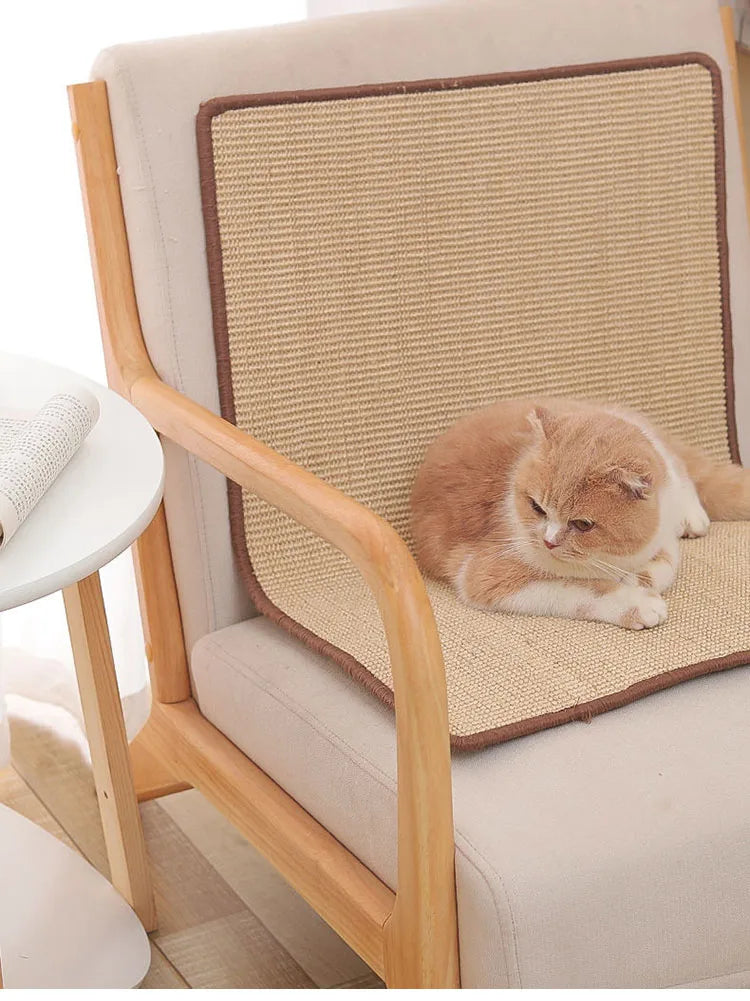 Tapis griffoir en sisal pour chat et protection canapé