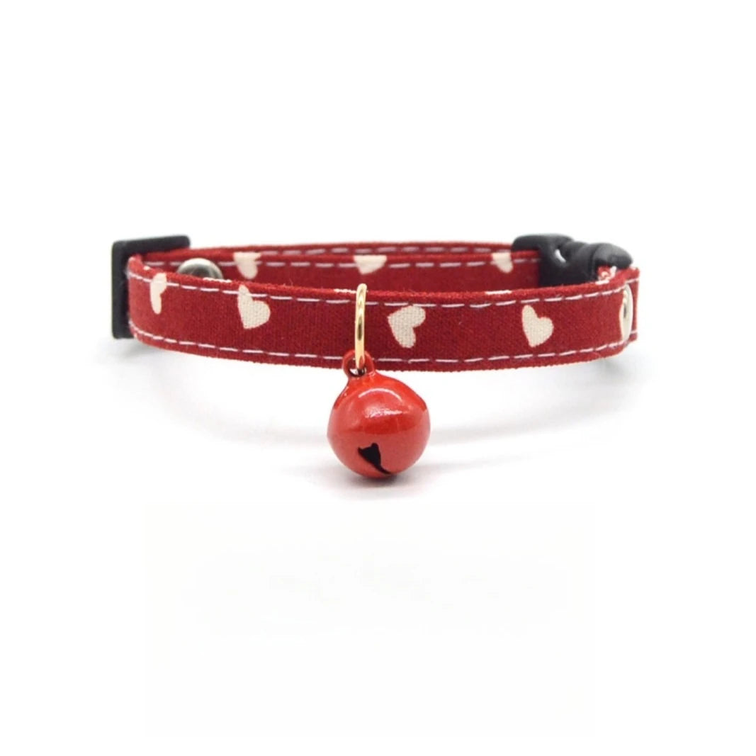 Collier rouge avec clochette - chaton et chat