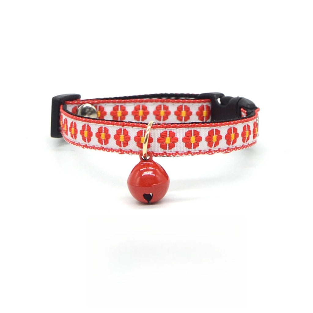 Collier rouge avec clochette - chaton et chat