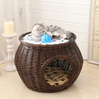 Maison en rotin pour chat