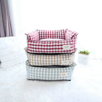 Panier pour chien et chat à carreaux