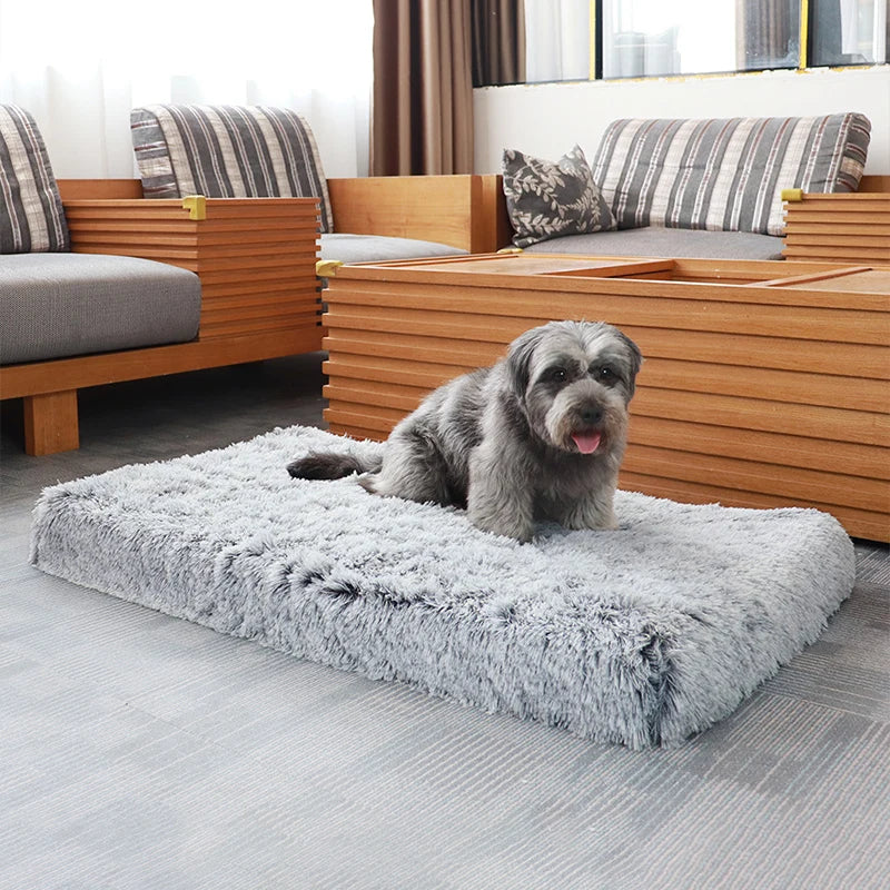 Matelas rectangulaire en peluche pour chien et chat