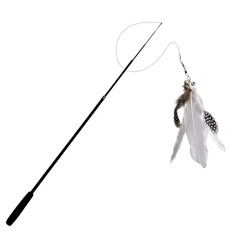Canne à pêche télescopique avec plume - chat