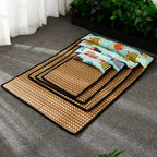 Tapis rafraîchissant été en rotin avec oreiller – Chat & petit chien