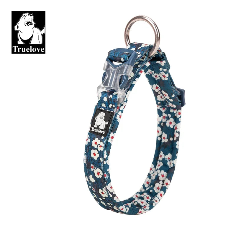 Collier pour chien floral rembourré en nylon