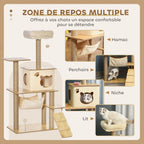 Arbre à chat en bois avec hamac et niche - chat