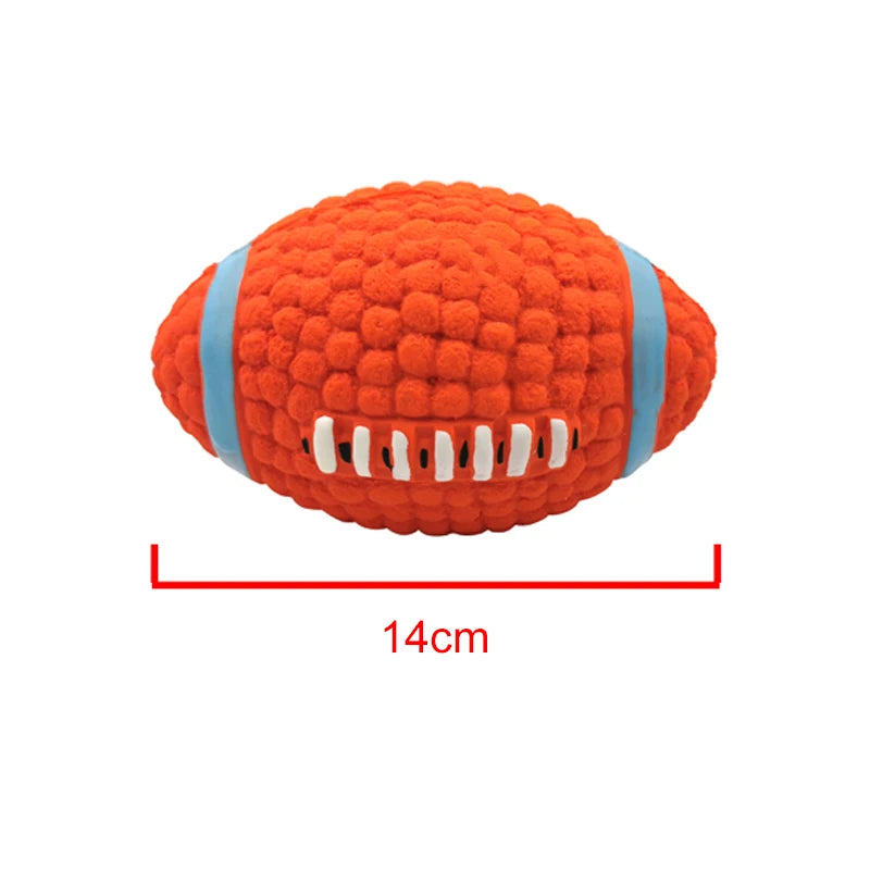 Jouet rugby sonore pour chien en caoutchouc souple