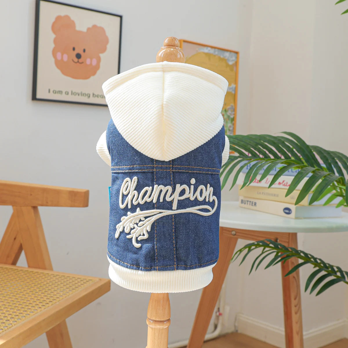 Veste à capuche style collège - chien et chat