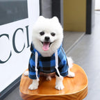 Sweat-shirt à capuche à carreaux - chien ou chat