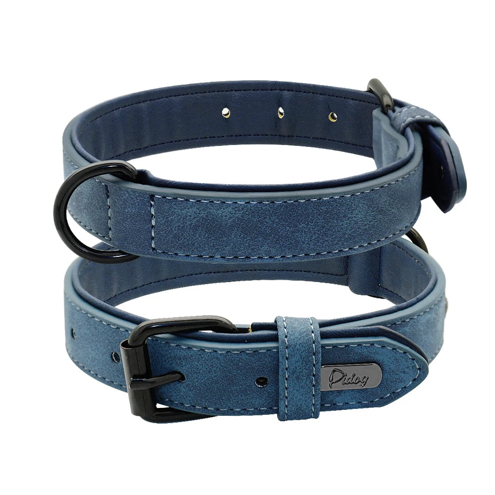 Collier en cuir rembourré – chien