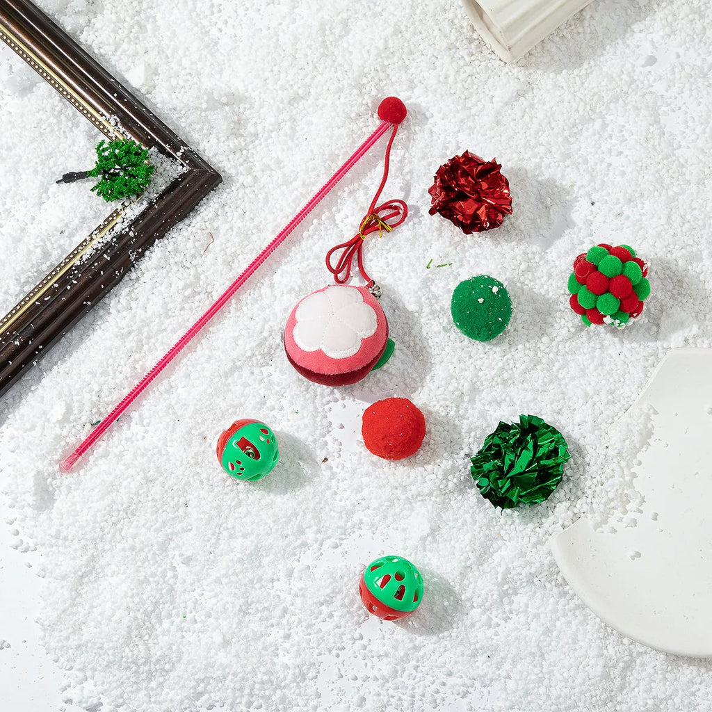 Chaussette de Noël Contenant Jouets pour Chat