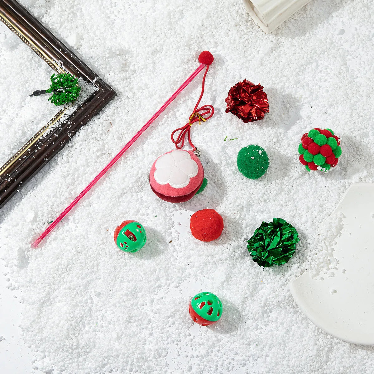 Chaussette de Noël Contenant Jouets pour Chat