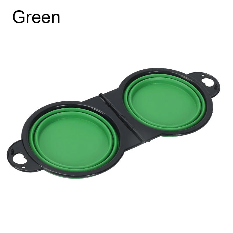 Bol Double Pliable 2 en 1 en Silicone pour chien et chat