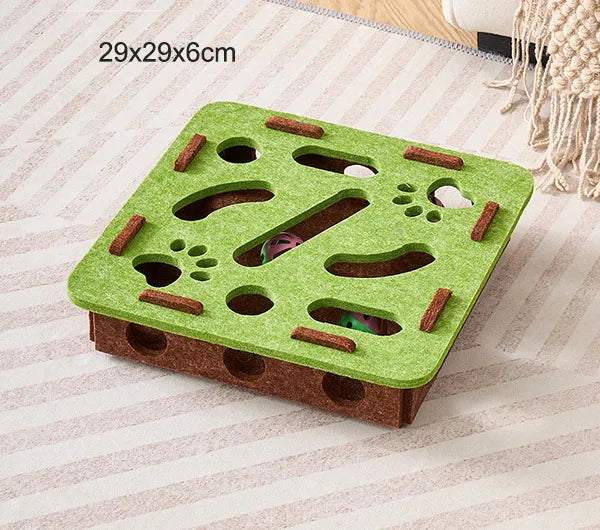 Puzzle interactif en feutre pour chat