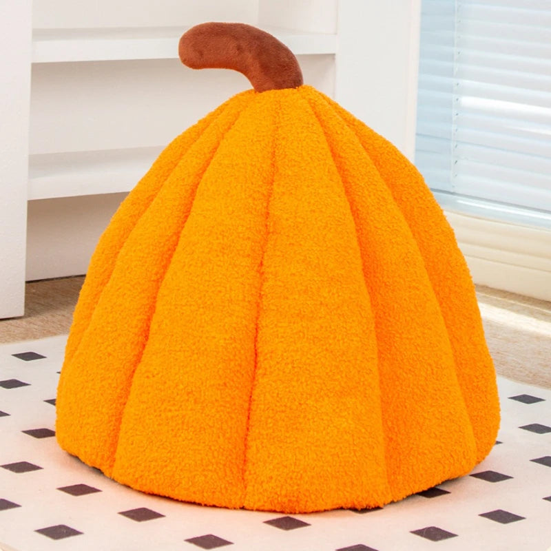 Nid citrouille Halloween - chat et petit chien