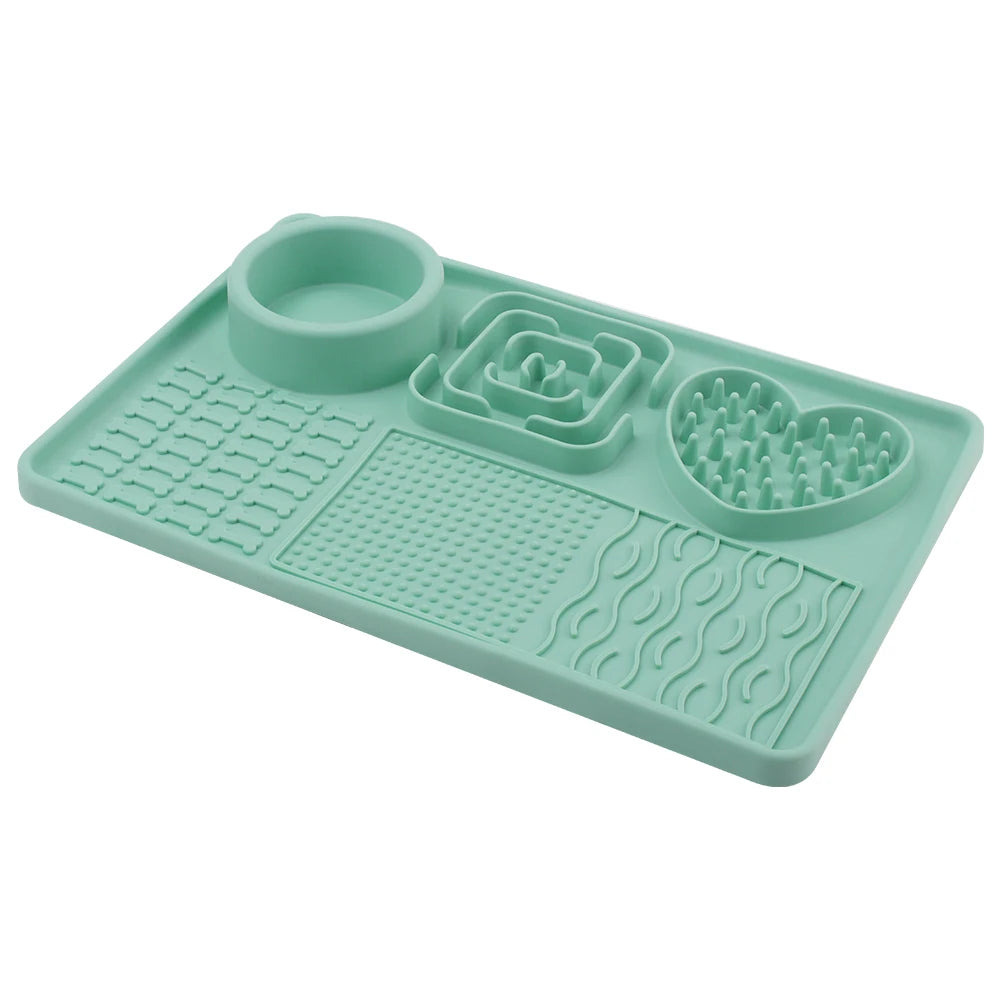 Tapis de léchage lent pour chien avec ventouse