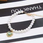 Collier perlé cœur - chat ou petit chien