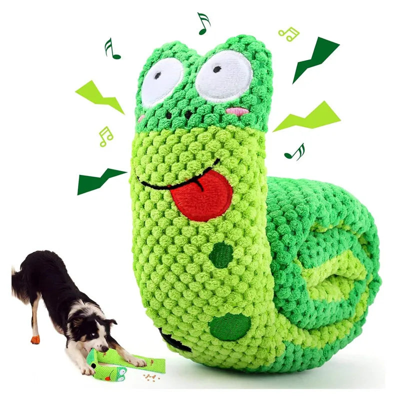 Peluche escargot interactive pour chien