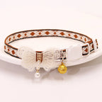 Collier Chat Nœud Papillon Dentelle & Clochette